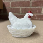 Vintage Westmoreland Milk Glass Hen On Nest 4”