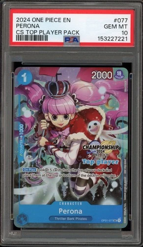 One Piece CCG Perona CS Top Player Pk. OP01-077 PSA 10 Gem Mint