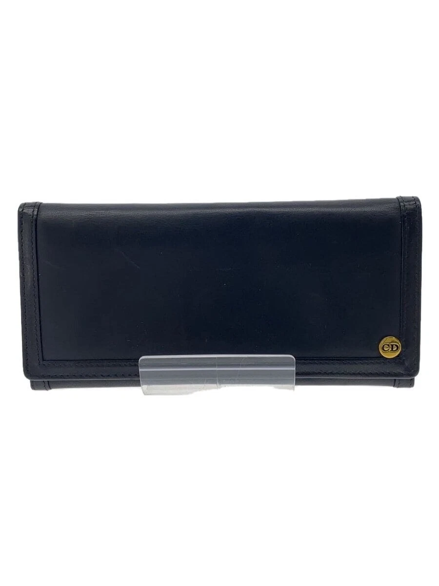 Portefeuille long Christian Dior cuir noir femme