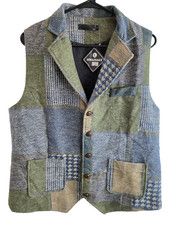 Vintage Vest Mens Size Large Whatlees Brand 80's Design Button Up VTG Vest NWT