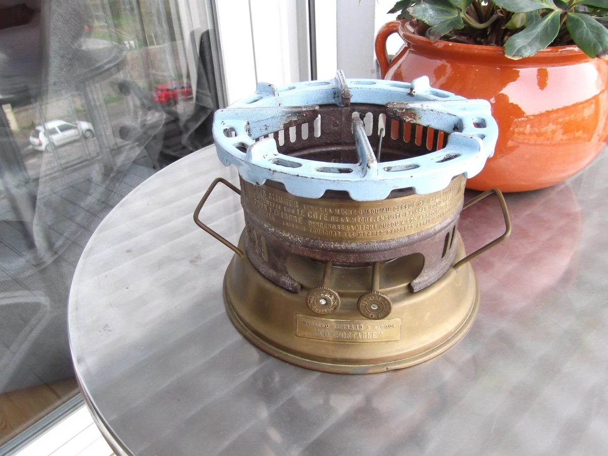 Lot De 2 Réchauds à Pétrole Anciens + 4 Pieds Fonte Émaillés - Pour Pièces