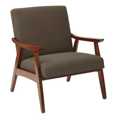 Scranton & Co Mid-Century Arm Chair in Otter Brown - Espresso Frame