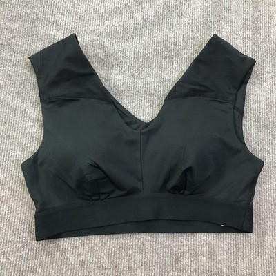 Tommie Copper Sports Bra Womens Large Black Copper Znergy Compression V-Neck
