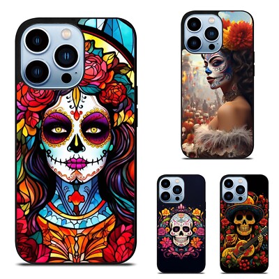 Non-slip Cover For iPhone 10 11 12 13 14 15 Pro Max dia de los sugar skull