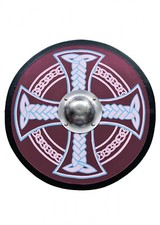 Battle-Merchant Rundschild Wikingerschild m Keltenkreuz-Moti, handbemalt, 61 cm