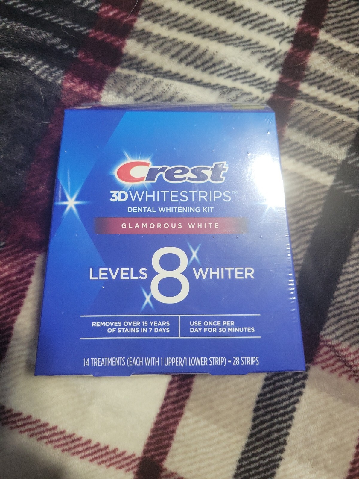 Crest 3D White Hydrogen Peroxide Teeth Whitening Strips Pack of 14