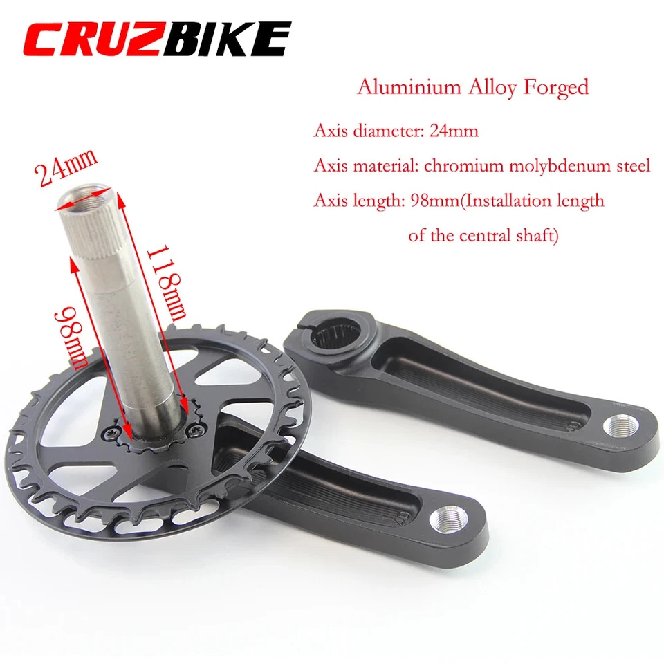 Kid's MTB Bicycle Crankset 89/98/110/127/140/150mm Crank 25T-40T with Chainwheel - Image 3 of 4