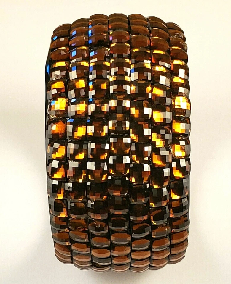 Impresionante brazalete brazalete brazalete pavé ámbar brillante y glamour Foto 2 de 4