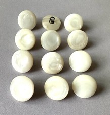Vintage White Mother of Pearl Buttons; 5/8