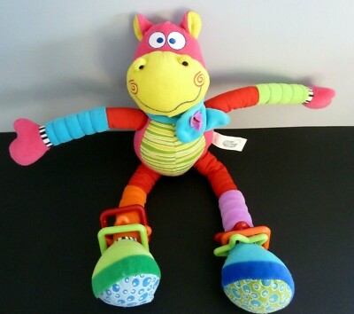 DOUDOU PELUCHE HOCHET BEBECONFORT HIPPOPOTAME VACHE SINGE ROSE