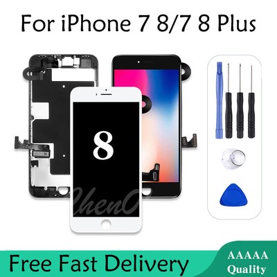 For iPhone 8 7 Plus LCD Touch Screen Digitizer+Camera Assembly Replacement Parts