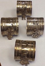Antique Sterling Silver Napkin Ring Holder Ladies Men Bird Unique Design .925