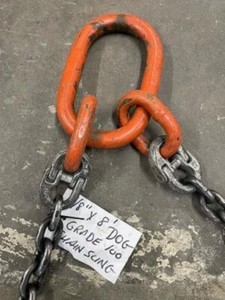 3/8" x 8' DOG  GR100 CHAIN SLING LOOK ! LOW SHIPPING