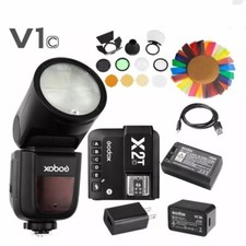 Godox V1-C 2.4G TTL HSS Camera Flash X2T-C Trigger AK-R1 Barn Door For Canon