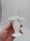 Vintage Fenton Milk Glass  Trumpet Vase 4in