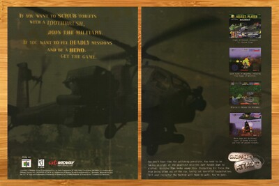 1998 Chopper Attack N64 Vintage Print Ad/Poster Helicopter Video Game Promo Art
