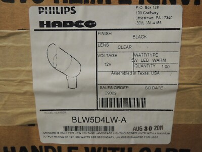 Hadco Box Philips HADCO BLW5D4LW-A 12V 5W Warm White LED Landscape Fixture - NEW ...