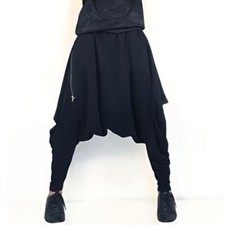 Japanese Baggy Womens Drop Crotch Pants Loose Punk Hip Hop Casual Trousers Pants