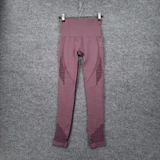 Gymshark Leggings Womens 2XS XXS Red Compression Seamless Cut Out Laser Hi Rise