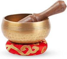 Tibetan Singing Bowl Set - Easy To Play For Beginners - Authentic Handcrafted...