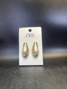 Authentic Teardrop Earrings Zara Stud Gold Plated Hoop Thick Boho