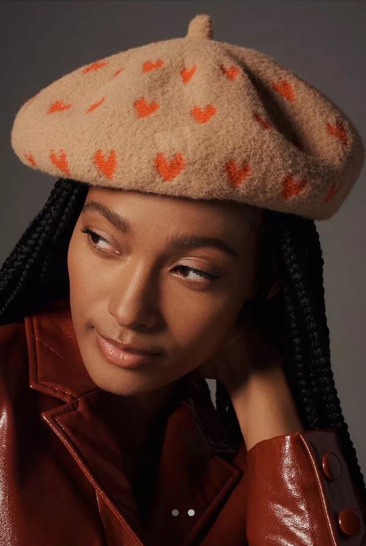 ANTHROPOLOGIE MAEVE MOTIF BERET HAT Anthropologie Beret Hats for Women | Mercari main image 2
