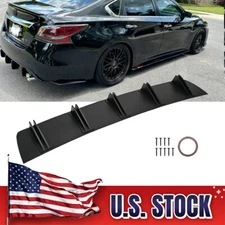 For Nissan Altima Rear Lip Bumper Diffuser Shark Fin Spoiler Wing Matte Black AZ