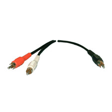 Philmore 4040, 6 Inch 1 RCA Male Plug to 2 RCA Male Plugs Y-Cable