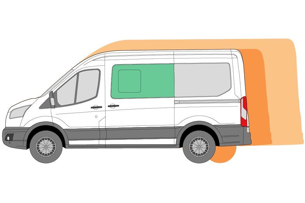 Nearside/Left Side Opening Window New Ford Transit 2013 On MWB LWB XLWB Tinted
