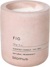 Blomus FIG Scented Candle 4oz Concrete Jar Soy Wax Rose Dust Natural Fragrance