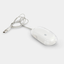 Vintage Apple Pro Mouse M5769 Wired Optical USB White/Clear