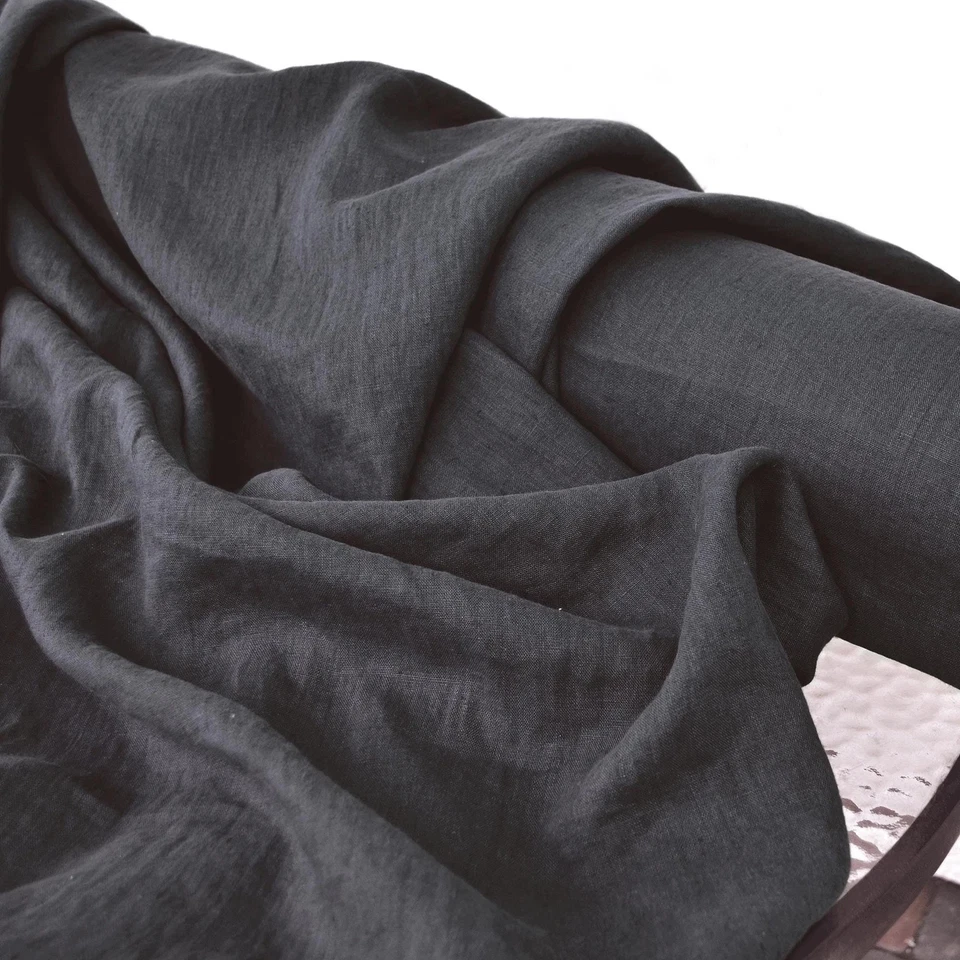 Apple Green Linen Fabric by the Yard | Lightweight Soft Woven Cloth for Sewing - Image 3 of 4