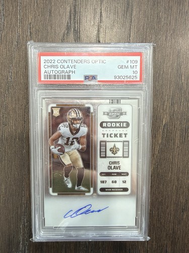 Panini 2022 Contenders Optic Chris Olave Saints RC Auto PSA 10 #109 93025625