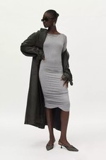 Urban Outfitters Eliza Long Sleeve Ruched Bodycon Midi Dress Size XS