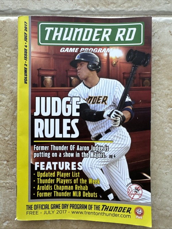 AARON JUDGE TRENTON THUNDER PROGRAM VOLUME 2 ISSUE 4 JULY 2017 YANKEES