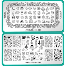 Maniology MXM029 MXM030  Corner Cafe Pastry Nail Stamping Plate