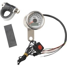 Drag Specialties Polishedwhite Programmable Mini Electronic Speedometer