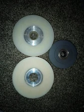 Three Heavy Duty Nylon V Groove Pulley Wheels for Industrial Applications