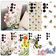 For Samsung S26 Plus S25 A16 A54 Sweet Bees Patterned Phone Case Tough TPU Cover