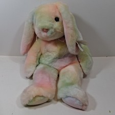 1999 Ty Large 14" Beanie Buddies Hippie the Bunny Tie Dye Plush New with Tags