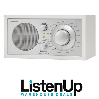 Tivoli Model One BT - AM/FM Radio with Bluetooth, AUX Input (White / Silver)