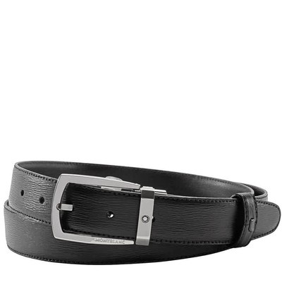 Montblanc Black Leather Belt- Black116706, Brand Size 47