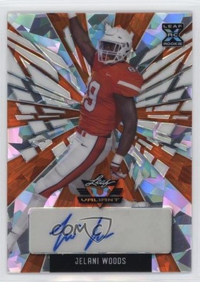 2022 Leaf Valiant Orange Crystals 20/20 Jelani Woods #BA-JW2 Rookie Auto RC 0u66