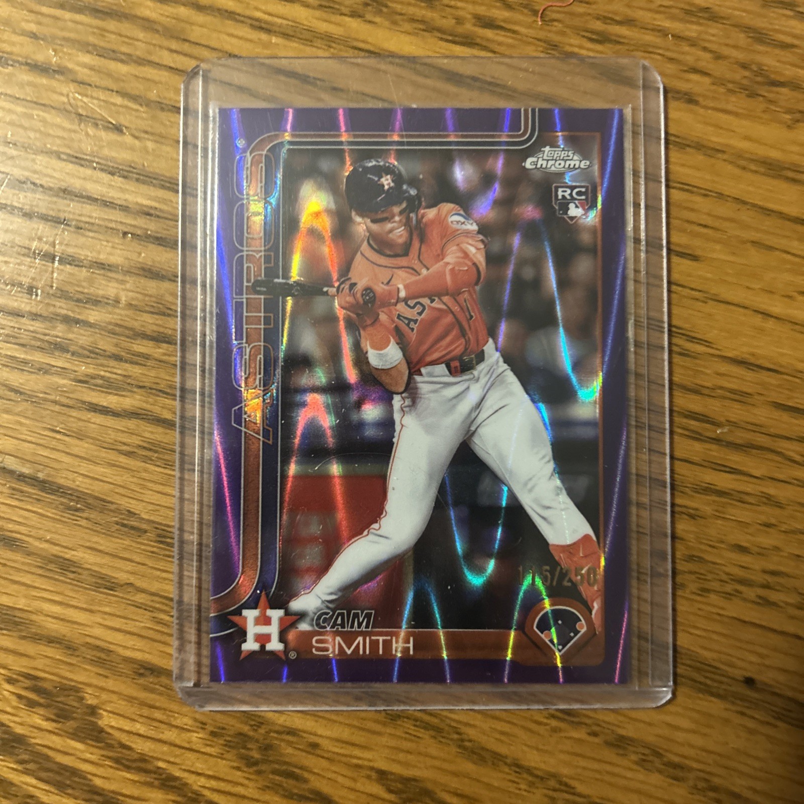 2025 Topps Update Chrome Cam Smith Purple Raywave /250 RC #USC145 Astros