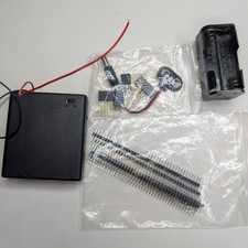 x10 MIXED LOT Vtg Electronics AA Battery Holders 9V Snap DC Jack Header Pins