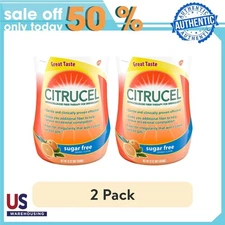 (2 pack) Citrucel Sugar Free Fiber Powder, Orange Flavor - 32 Ounces