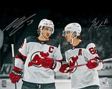 Jack Hughes & Nico Hischier Dual Signed NJ Devils 16x20 Photo (Fanatics)