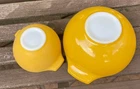 Vintage 1950s PYREX Set Of (2)  Yellow Cinderella Mixing Bowls #443 & #441 50s