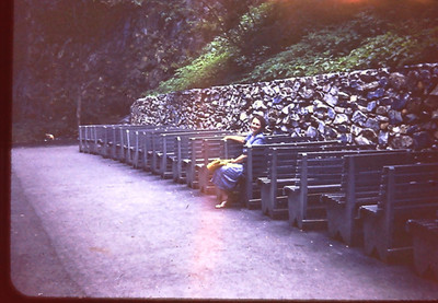 Photograph 35MM Nat. Bridge Virginia Lady Seated Benches