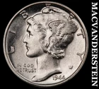 1944-D Silver Mercury Dime - FSB - Scarce  High Grade  Lustrous  #K735